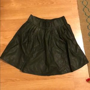 Green faux leather skirt NWOT